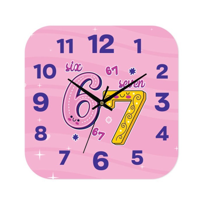 Six Seven Pink Ρολόι Τοίχου Plexiglass 30cm