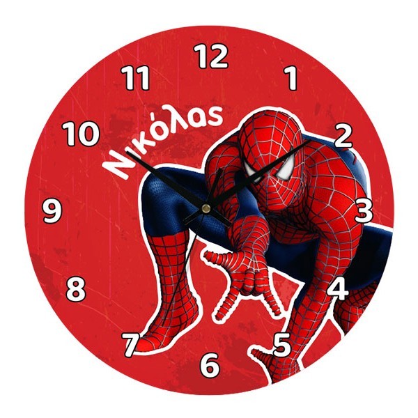 Spiderman Ρολόι Τοίχου Plexiglass Εξατομικευμένο 30cm