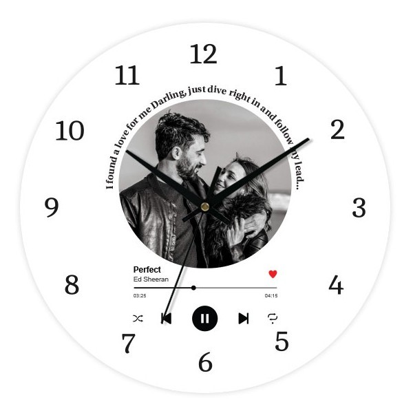 Lyrics Ρολόι Τοίχου Plexiglass Εξατομικευμένο 30cm