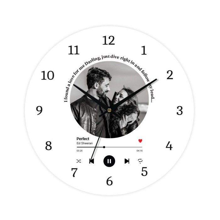 Lyrics Ρολόι Τοίχου Plexiglass Εξατομικευμένο 30cm