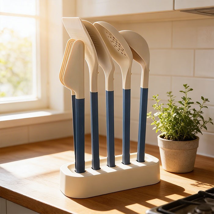 Spoons Σετ Μγειρικών Σκευών 5τεμ Μπλε-Λευκό