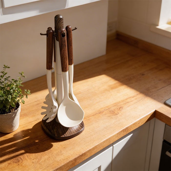 Kitchen Σετ Μαγειρικών Σκευών 4τεμ Ξύλινη Λαβή