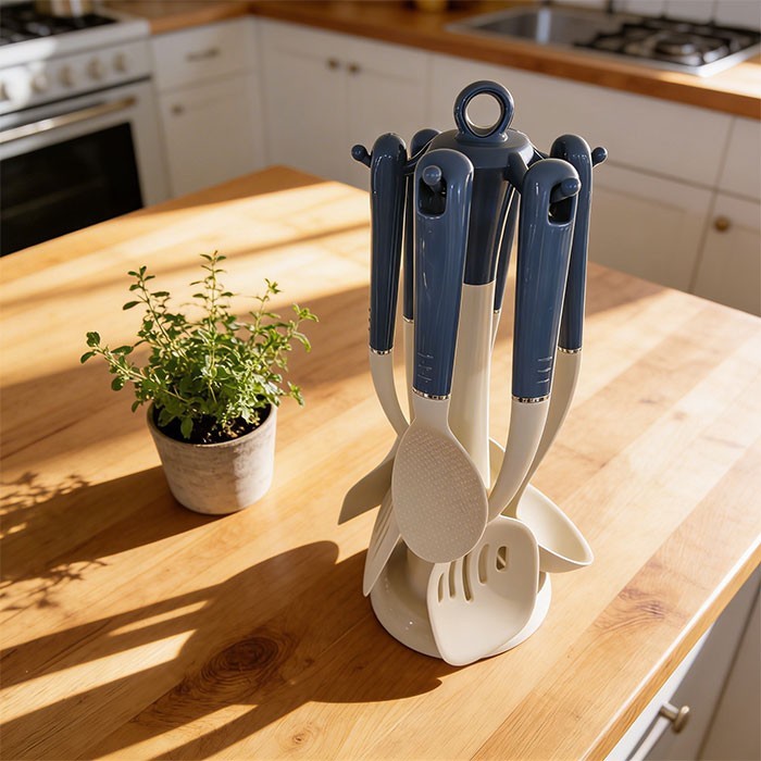 Cook Σετ Μγειρικών Σκευών 6τεμ Μπλε-Λευκό