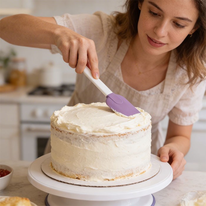 Maryse Σπάτουλα Σιλικόνης Λευκό Μωβ