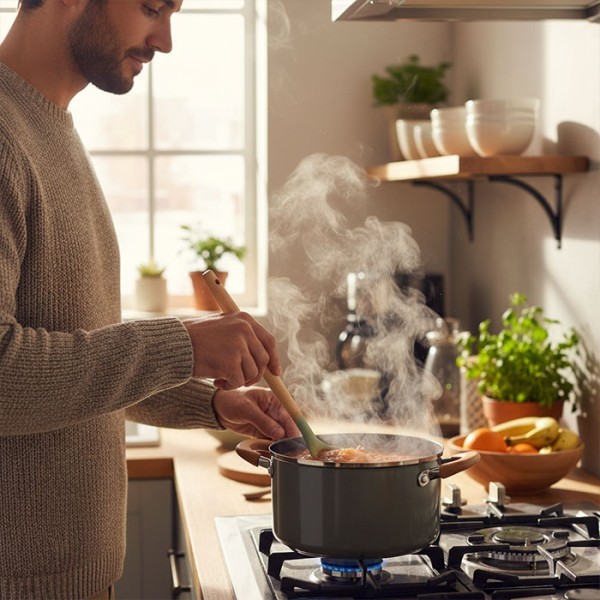 Ladle Κουτάλα Σούπας Ξύλινη Λαβή Πράσινο