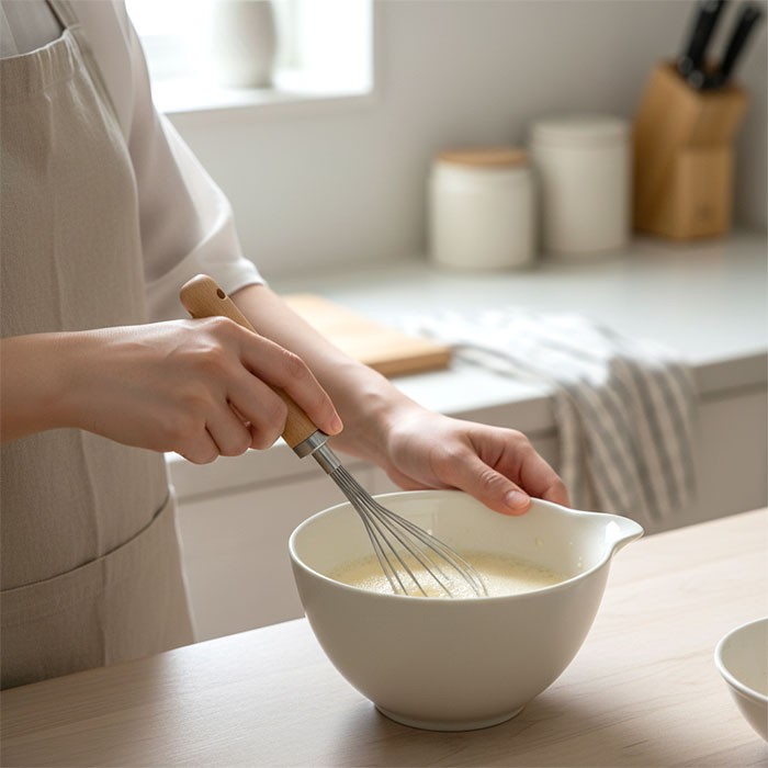 Whisk Αυγοδάρτης Μαγειρικής Ξύλικη Λαβή