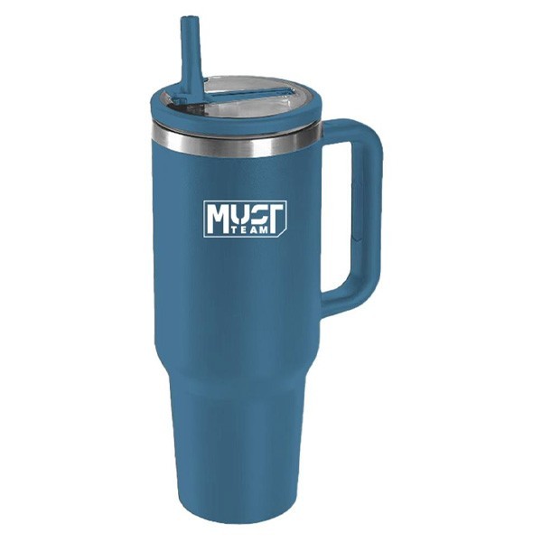 Musty Ποτήρι Ανοιξείδωτο Θερμός 1200ml Με Καλαμάκι 27x10x7,5cm Βυσσινί