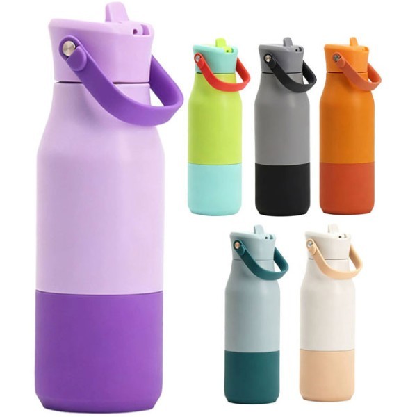 Double Color Παγούρι Θερμός 650ml Πετρόλ