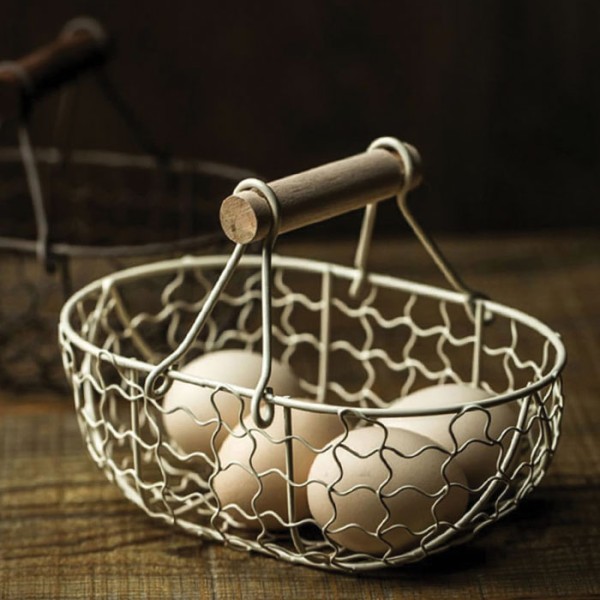 Fruit Basket Διακοσμητικό Μεταλλικό Καλάθι Αποθήκευσης Καφέ με Καφέ Χερούλι