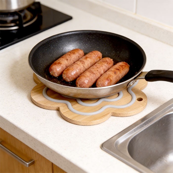 ThermoBase Θερμομονωτική Ξύλινη Βάση Με Σιλικόνη