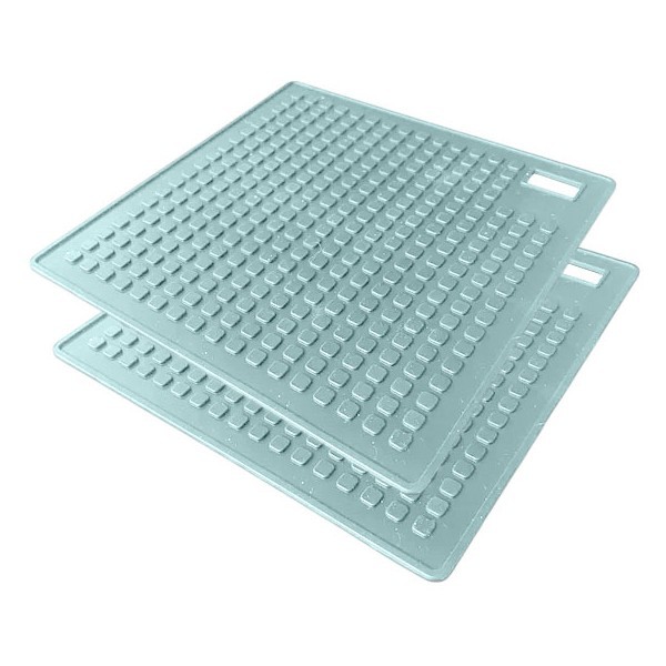 SilBase Τετράγωνη Βάση Σιλικόνης Σετ 2 Τεμαχίων Τιρκουάζ 