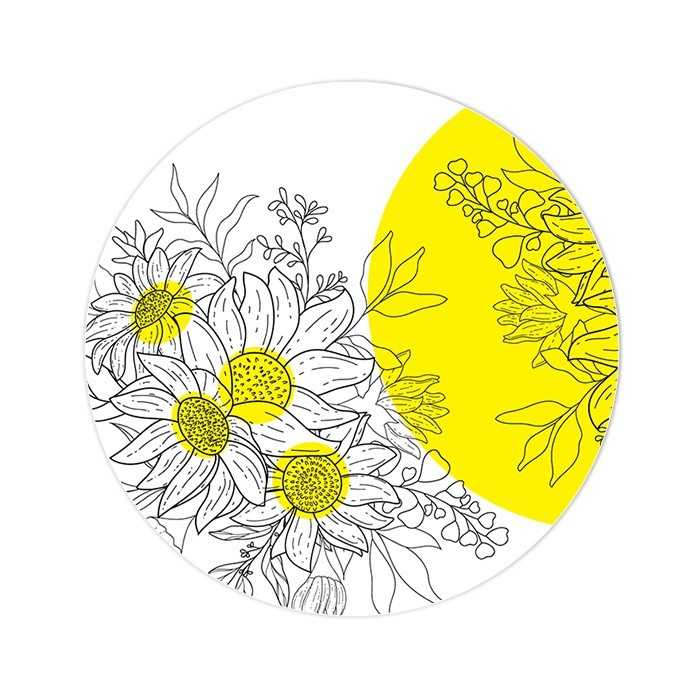 Sunflower Σουπλά Από PVC Με Εκτύπωση D40cm