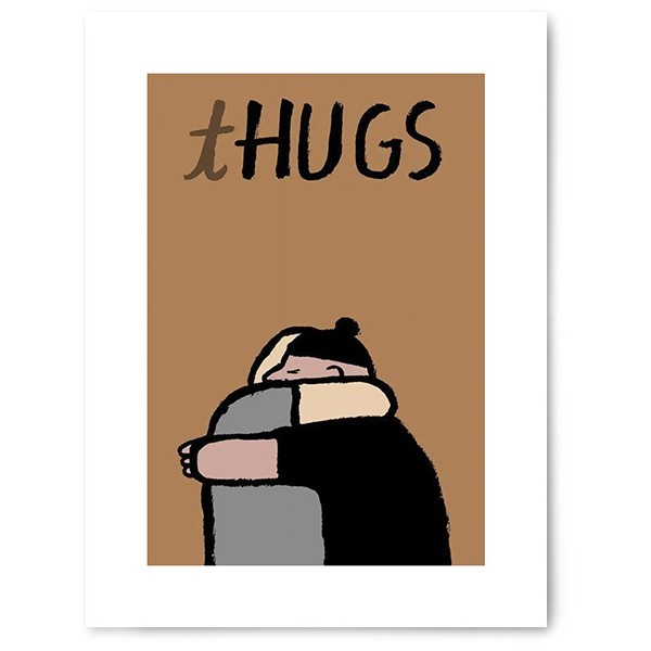Hugs Poster Τοίχου Με Φυσική Ξύλινη Κορνίζα 15x20cm