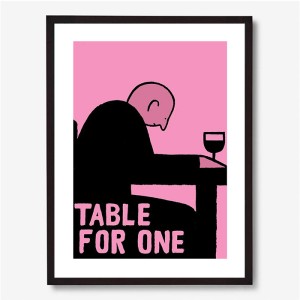 Table For One Poster Τοίχου Με Μαύρη Ξύλινη Κορνίζα 15x20cm