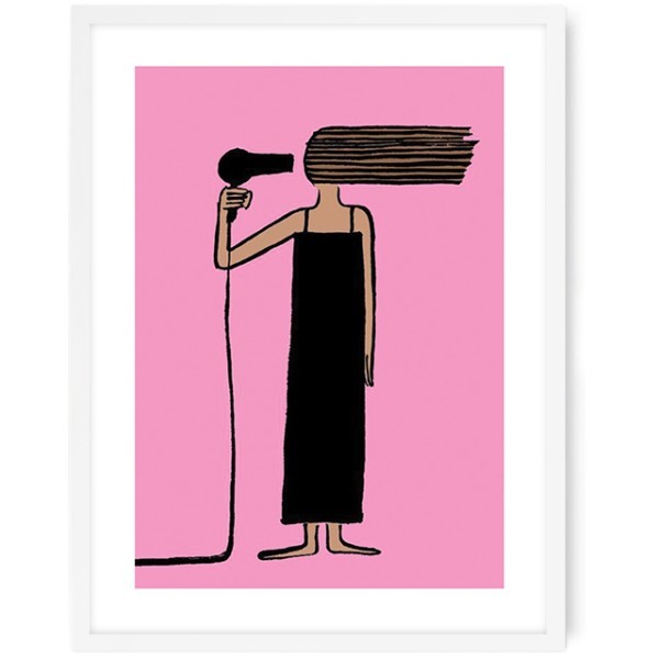 Woman Hair Poster Τοίχου Με Λευκή Ξύλινη Κορνίζα 15x20cm
