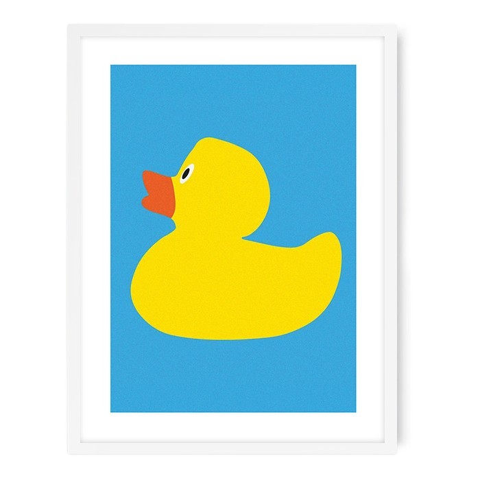 Yellow Duck Poster Τοίχου Με Λευκή Ξύλινη Κορνίζα 15x20cm