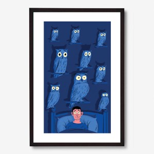 Owls Nightmare Poster Τοίχου Με Μαύρη Ξύλινη Κορνίζα 20x30cm