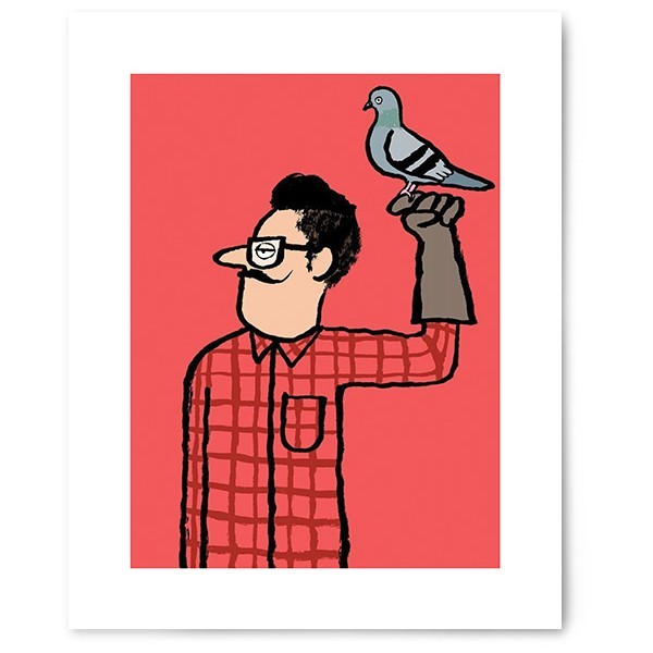 Man&Bird Poster Τοίχου Με Λευκή Ξύλινη Κορνίζα 40x50cm