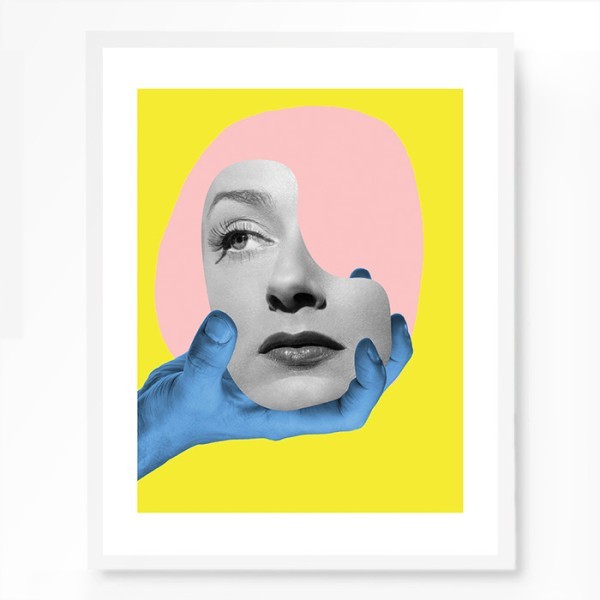 Abstract Face Poster Τοίχου Με Λευκή Ξύλινη Κορνίζα 40x50cm