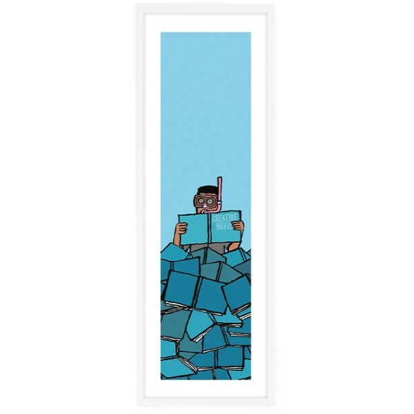 Boy In Sea Poster Τοίχου Με Λευκή Ξύλινη Κορνίζα 20x60cm