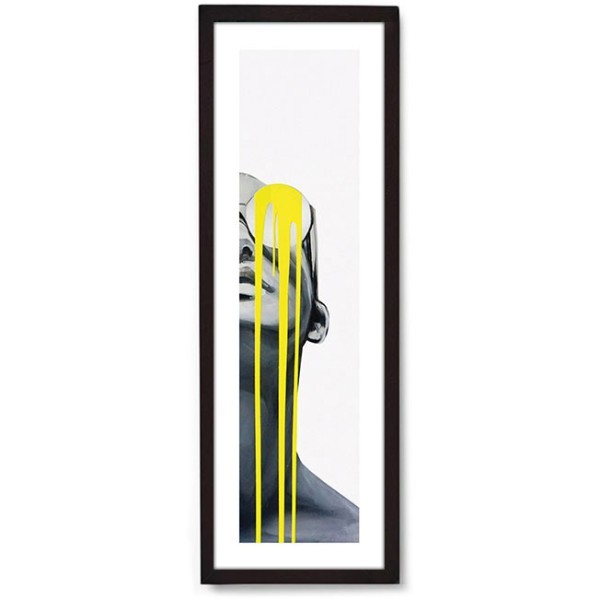 Woman Poster Τοίχου Με Μαύρη Ξύλινη Κορνίζα 20x60cm Κίτρινο