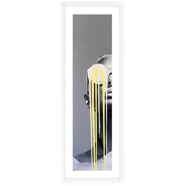 Woman Poster Τοίχου Με Λευκή Ξύλινη Κορνίζα 20x60cm Κίτρινο-Λευκό