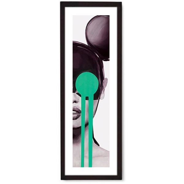 Woman Poster Τοίχου Με Μαύρη Ξύλινη Κορνίζα 20x60cm Πράσινο
