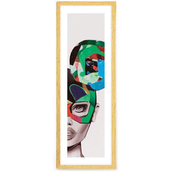 Woman Poster Τοίχου Με Φυσική Ξύλινη Κορνίζα 20x60cm Left Mask
