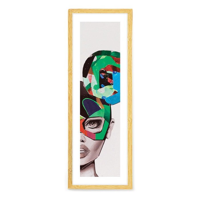Woman Poster Τοίχου Με Φυσική Ξύλινη Κορνίζα 20x60cm Left Mask