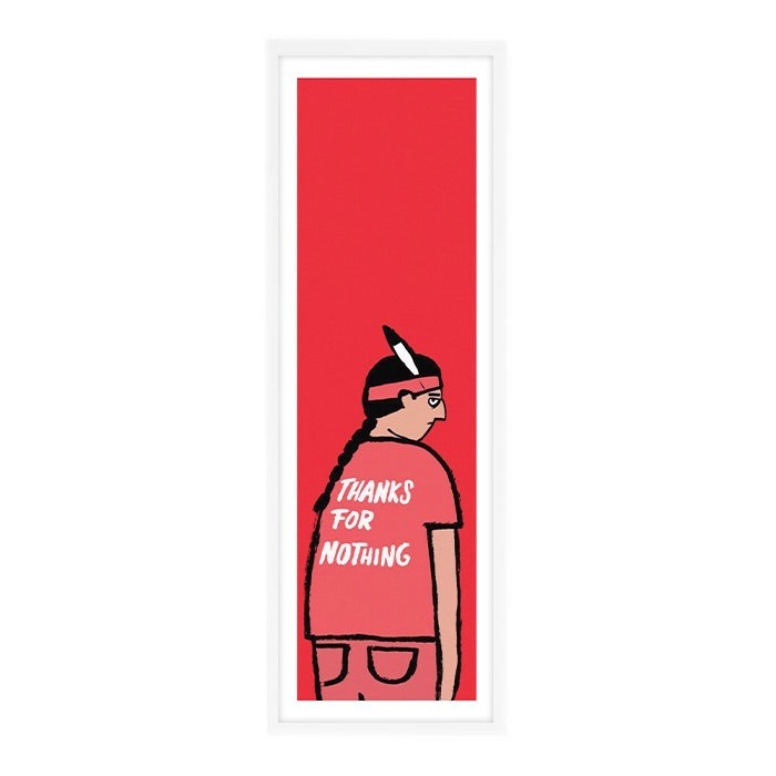 Red Indian Poster Τοίχου Με Λευκή Ξύλινη Κορνίζα 30x90cm