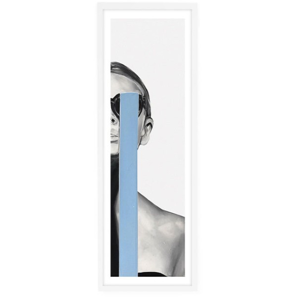 Woman Poster Τοίχου Με Λευκή Ξύλινη Κορνίζα 30x90cm Μπλε