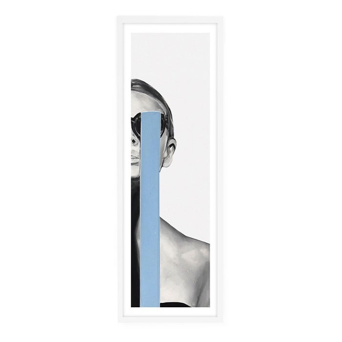 Woman Poster Τοίχου Με Λευκή Ξύλινη Κορνίζα 30x90cm Μπλε