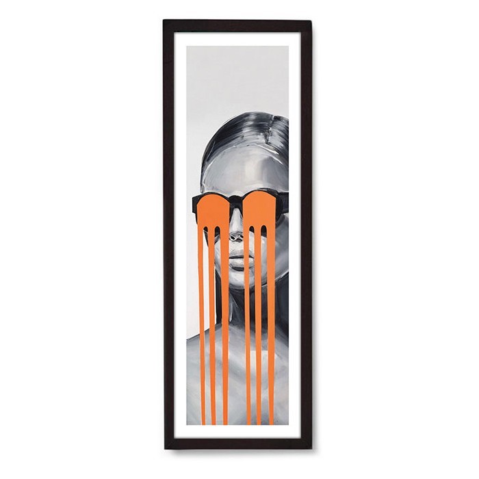 Woman Poster Τοίχου Με Μαύρη Ξύλινη Κορνίζα 30x90cm Πορτοκαλί