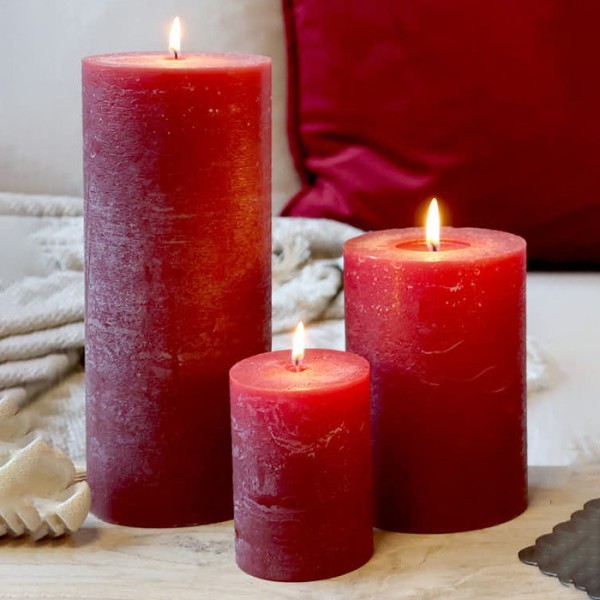 Orange Cinnamon Αρωματικό Κερί Κορμός Κόκκινο 7x13cm