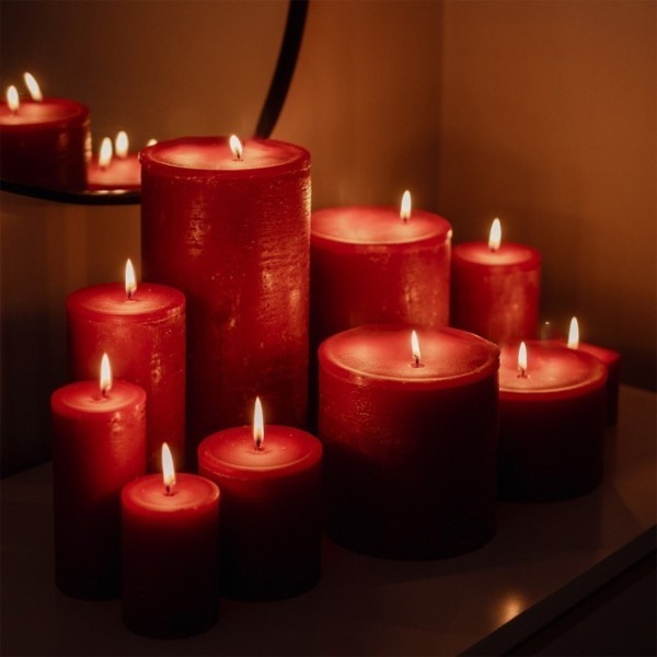 Orange Cinnamon Αρωματικό Κερί Κορμός Κόκκινο 7x8cm