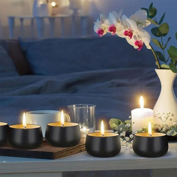 Orange Cinnamon Αρωματικό Κερί Σε Μαύρο Μεταλλικό Δοχείο Δ7,8cm