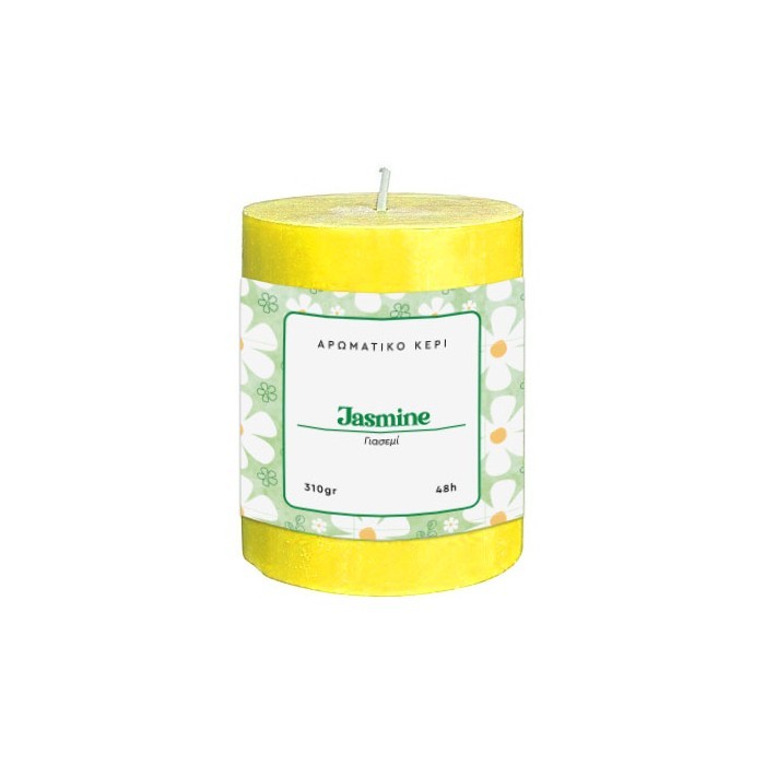 Jasmine Αρωματικό Κερί Κορμός Κίτρινο Γιασεμί 7x8cm