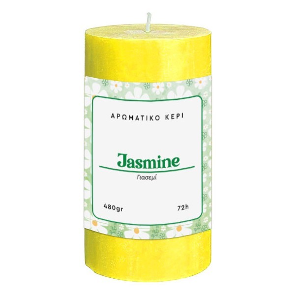 Jasmine Αρωματικό Κερί Κορμός Κίτρινο Γιασεμί 7x13cm