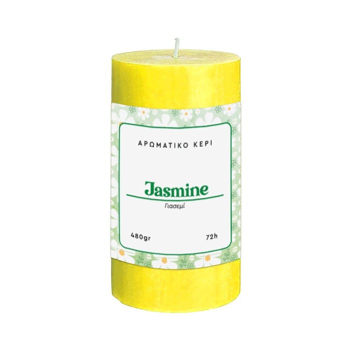 Jasmine Αρωματικό Κερί Κορμός Κίτρινο Γιασεμί 7x13cm