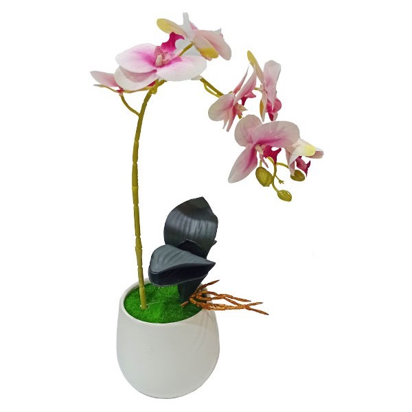 Phalaenopsis Διακοσμητικό Τεχνητό Φυτό σε Γλαστράκι