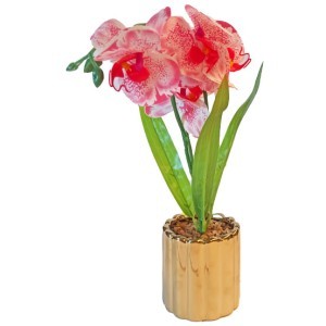 Faux Orchid Διακοσμητικό Τεχνητό Φυτό σε Γλαστράκι