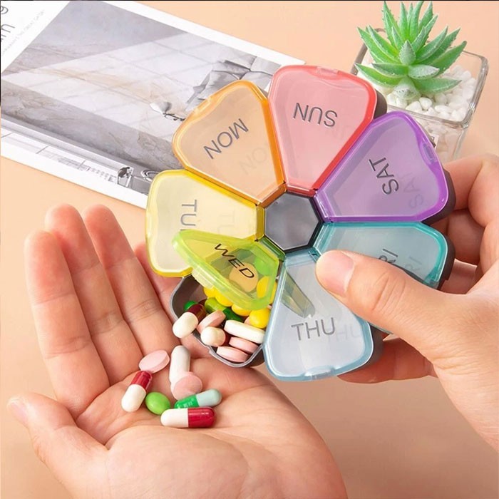 Round Φορητή Θήκη Φαρμάκων Πολύχρωμη 11,8x2,3cm