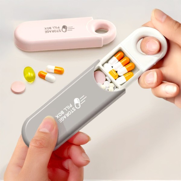 Key Ring Φορητή Θήκη Φαρμάκων 14x3,6x1,6cm Ροζ