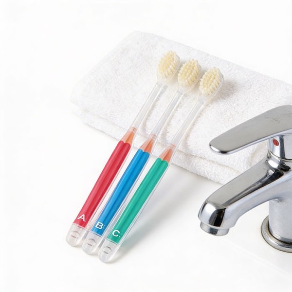 Little Toothbrushes Σετ 3 Χρωματιστές Οδοντόβουρτσες Με Μαλακές Τρίχες Κόκκινο-Μπλε-Πράσινο