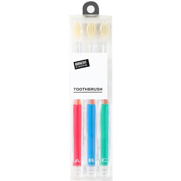 Little Toothbrushes Σετ 3 Χρωματιστές Οδοντόβουρτσες Με Μαλακές Τρίχες Κόκκινο-Μπλε-Πράσινο