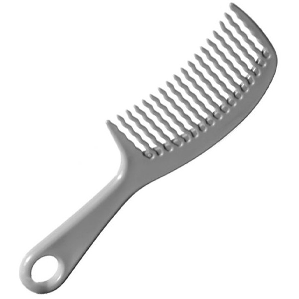Wavy Comb Χτένα Με Φαρδιά Κυματιστά Δόντια Γκρι 