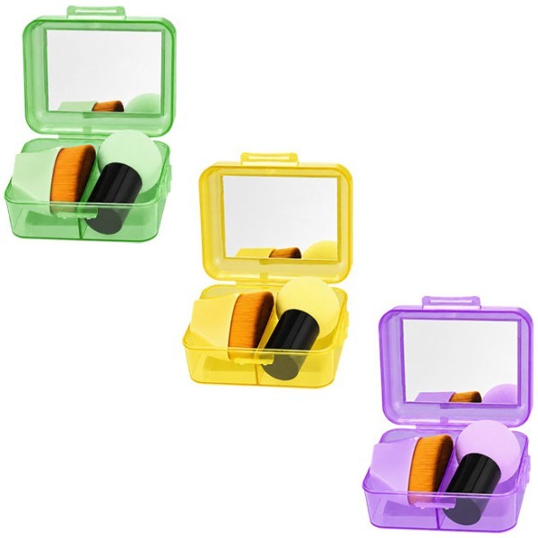 Beauty Pocket Set Πινέλο & Σφουγγαράκι Μακιγιάζ 9cm 