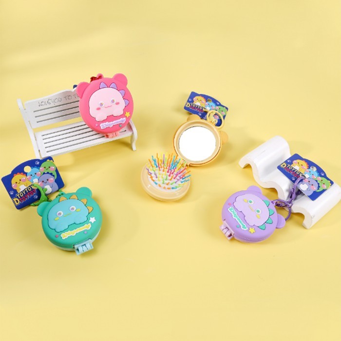 Dino Mirror Μπρελόκ Καθρέφτης-Χτενάκι Δεινόσαυρος