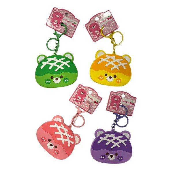 Bear Mirror Μπρελόκ Καθρέφτης Αρκουδάκι Ροζ