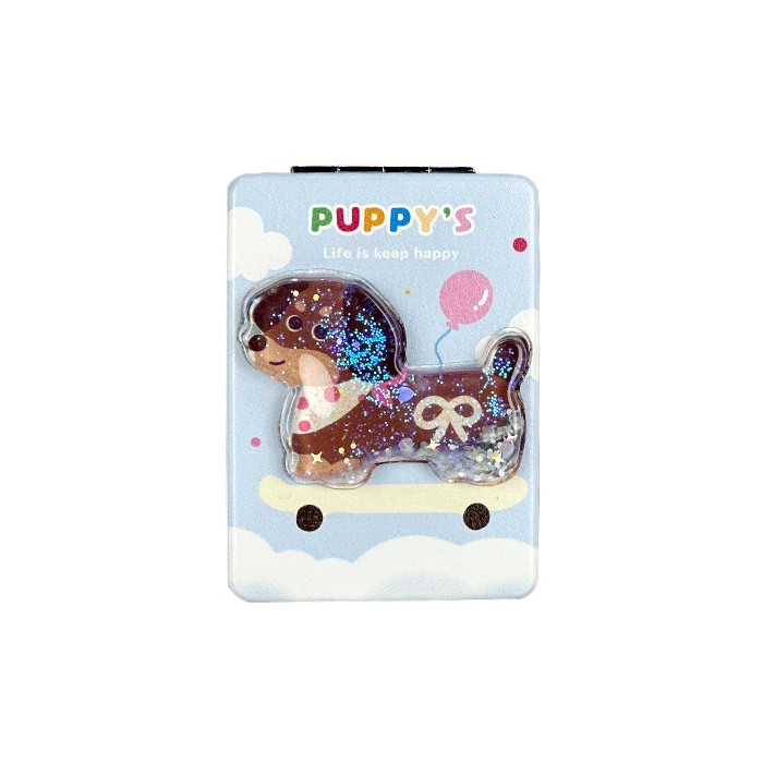 Dog Mirror Τετράγωνο Πτυσσόμενο Καθρεφτάκι Με Σκυλάκι